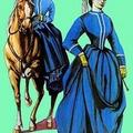 1865г. Дамы в костюмах для верховой езды