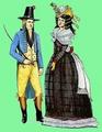 1792 г. Кавалер, одетый в стиле "Вертер", и дама